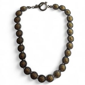 Vintage Gold Beaded Coin Necklace